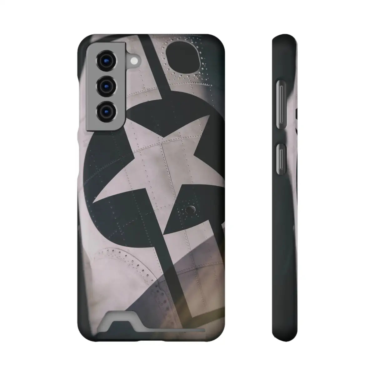 Stars and Bars Warbird Military-Inspired Phone Case with Card Holder - Stylish Protection for the Adventurer - Gifts