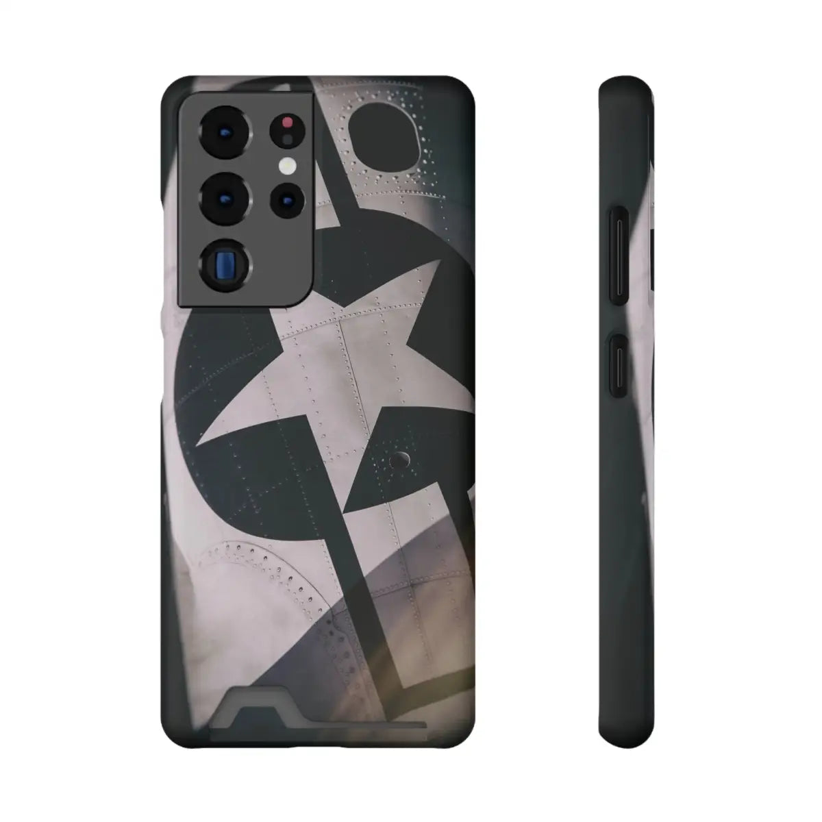 Stars and Bars Warbird Military-Inspired Phone Case with Card Holder - Stylish Protection for the Adventurer - Gifts