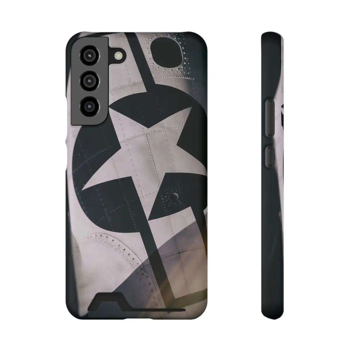 Stars and Bars Warbird Military-Inspired Phone Case with Card Holder - Stylish Protection for the Adventurer - Gifts