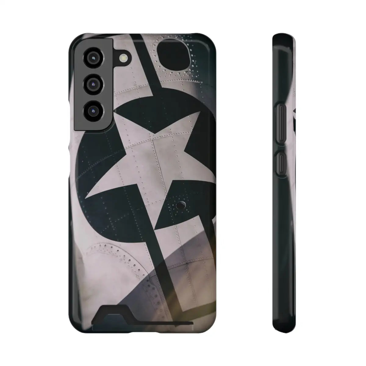 Stars and Bars Warbird Military-Inspired Phone Case with Card Holder - Stylish Protection for the Adventurer - Gifts