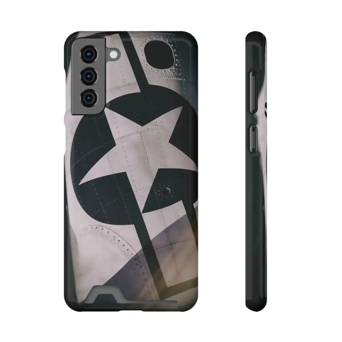 Stars and Bars Warbird Military-Inspired Phone Case with Card Holder - Stylish Protection for the Adventurer - Gifts