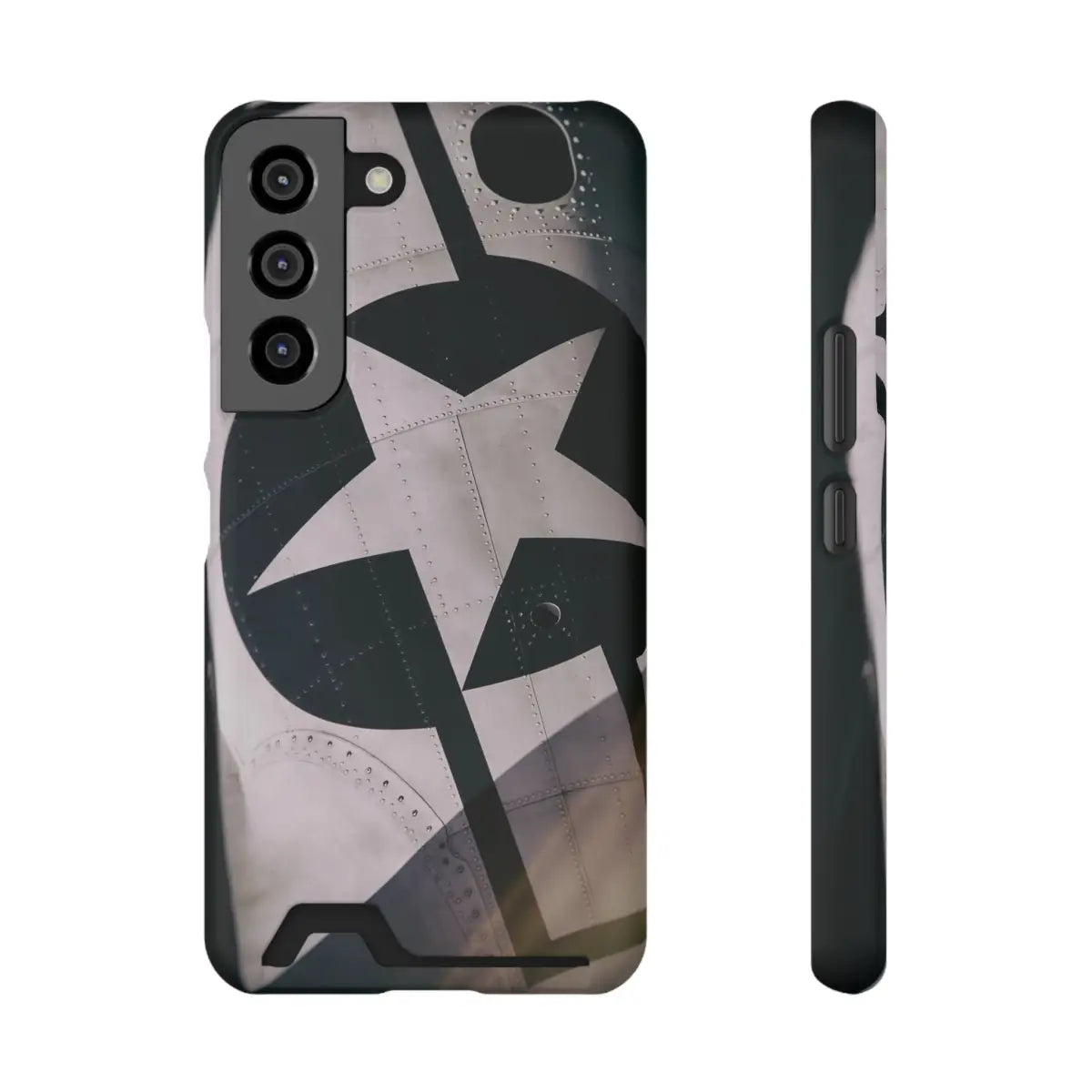 Stars and Bars Warbird Military-Inspired Phone Case with Card Holder - Stylish Protection for the Adventurer - Gifts
