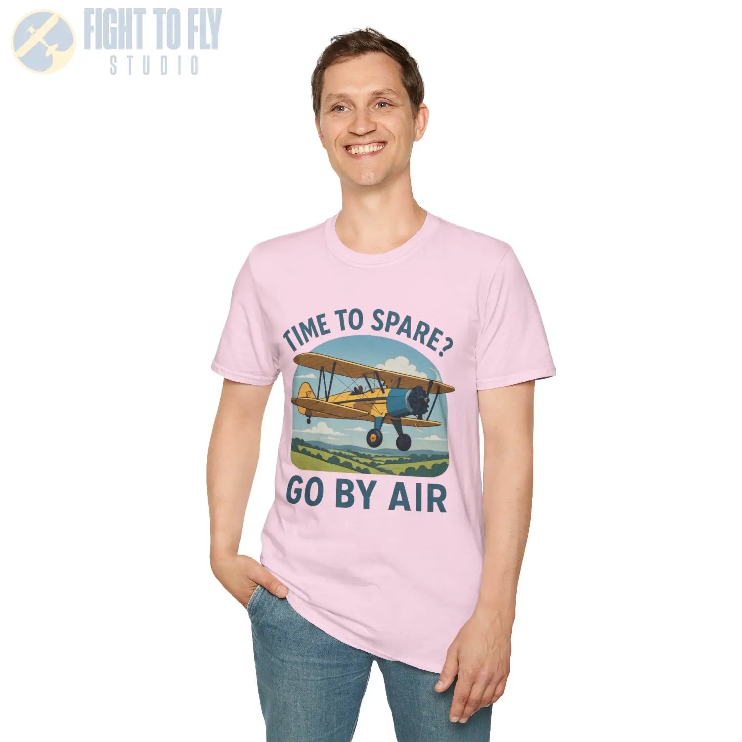 Time to Spare? Go by Air - Stearman - T-Shirt - Pilot gifts - WWII warbird t-shirt