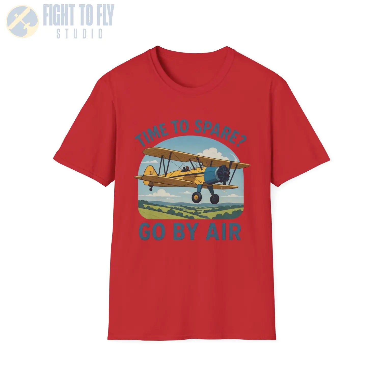Time to Spare? Go by Air - Stearman - T-Shirt - Pilot gifts - WWII warbird t-shirt