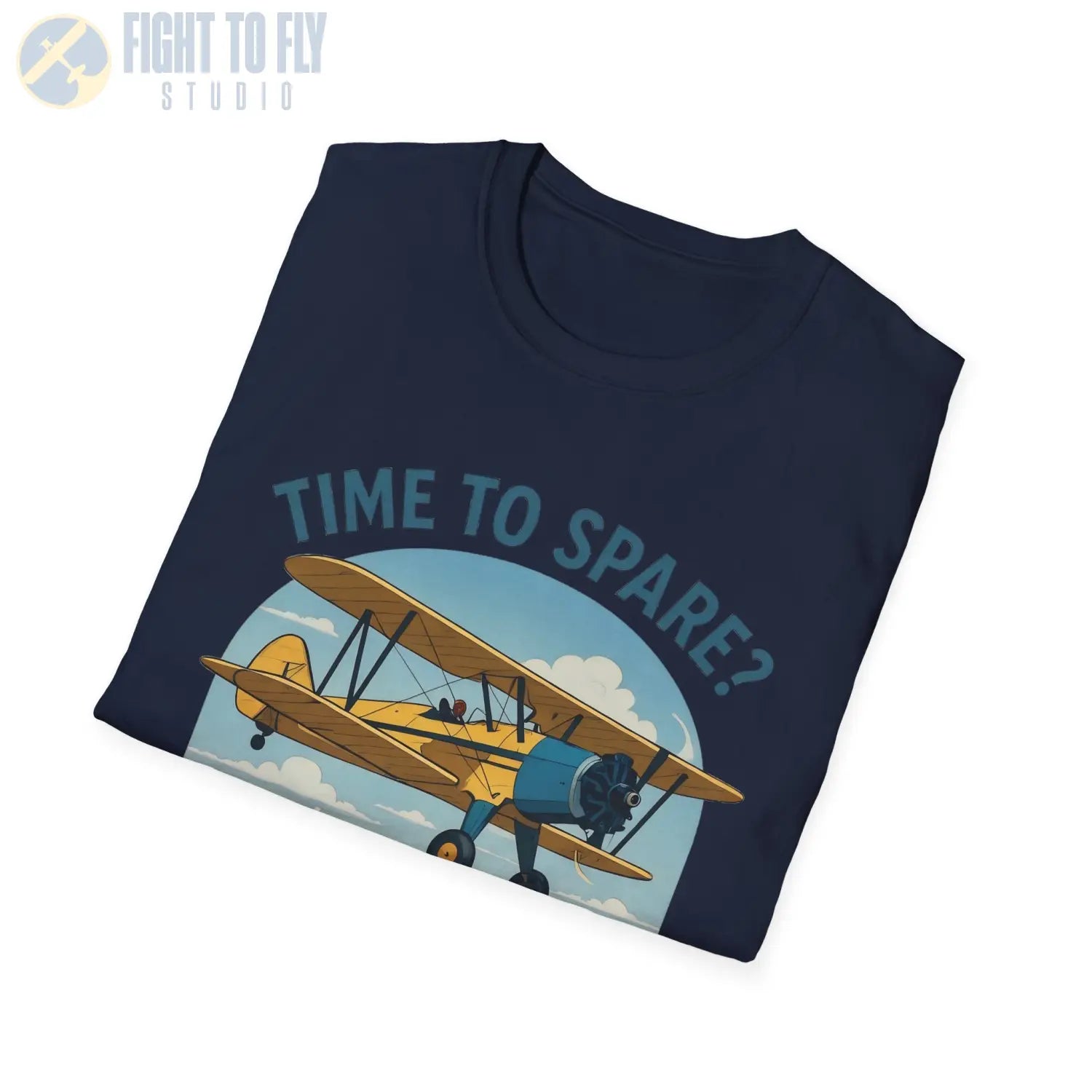 Time to Spare? Go by Air - Stearman - T-Shirt - Pilot gifts - WWII warbird t-shirt