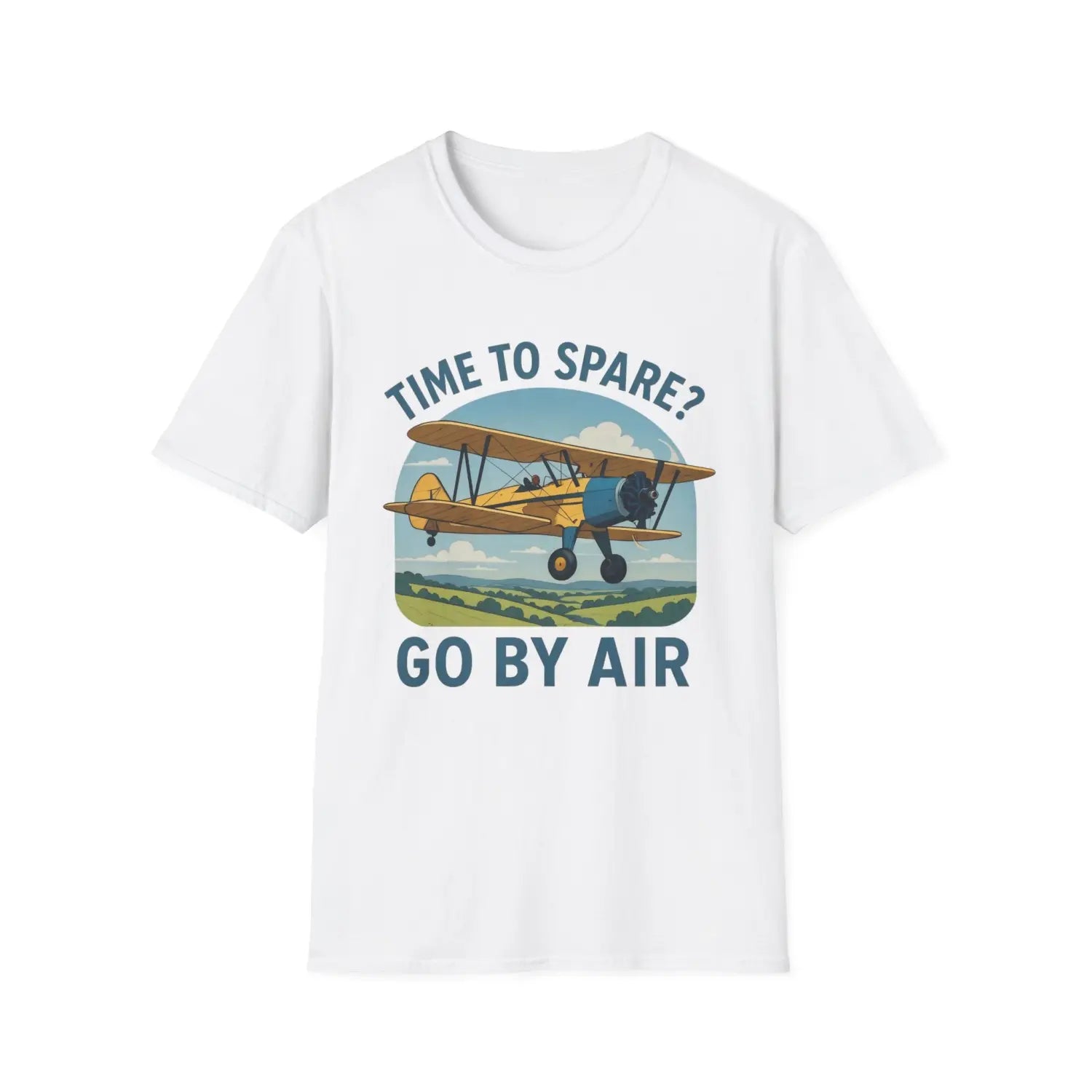 Time to Spare? Go by Air - Stearman - T-Shirt - Pilot gifts - WWII warbird t-shirt