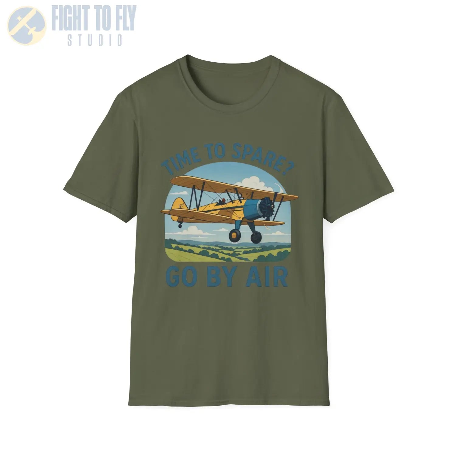 Time to Spare? Go by Air - Stearman - T-Shirt - Pilot gifts - WWII warbird t-shirt