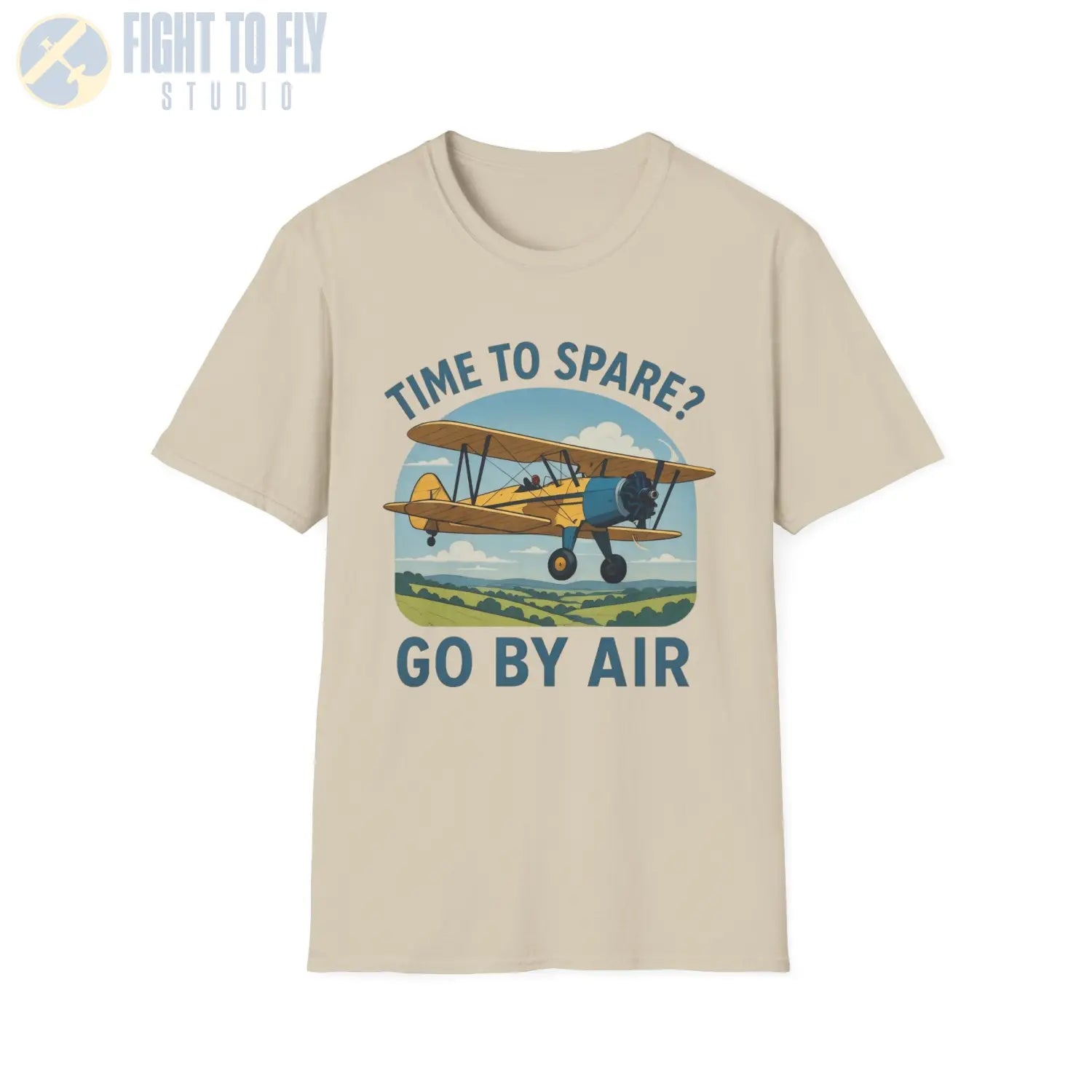 Time to Spare? Go by Air - Stearman - T-Shirt - Pilot gifts - WWII warbird t-shirt
