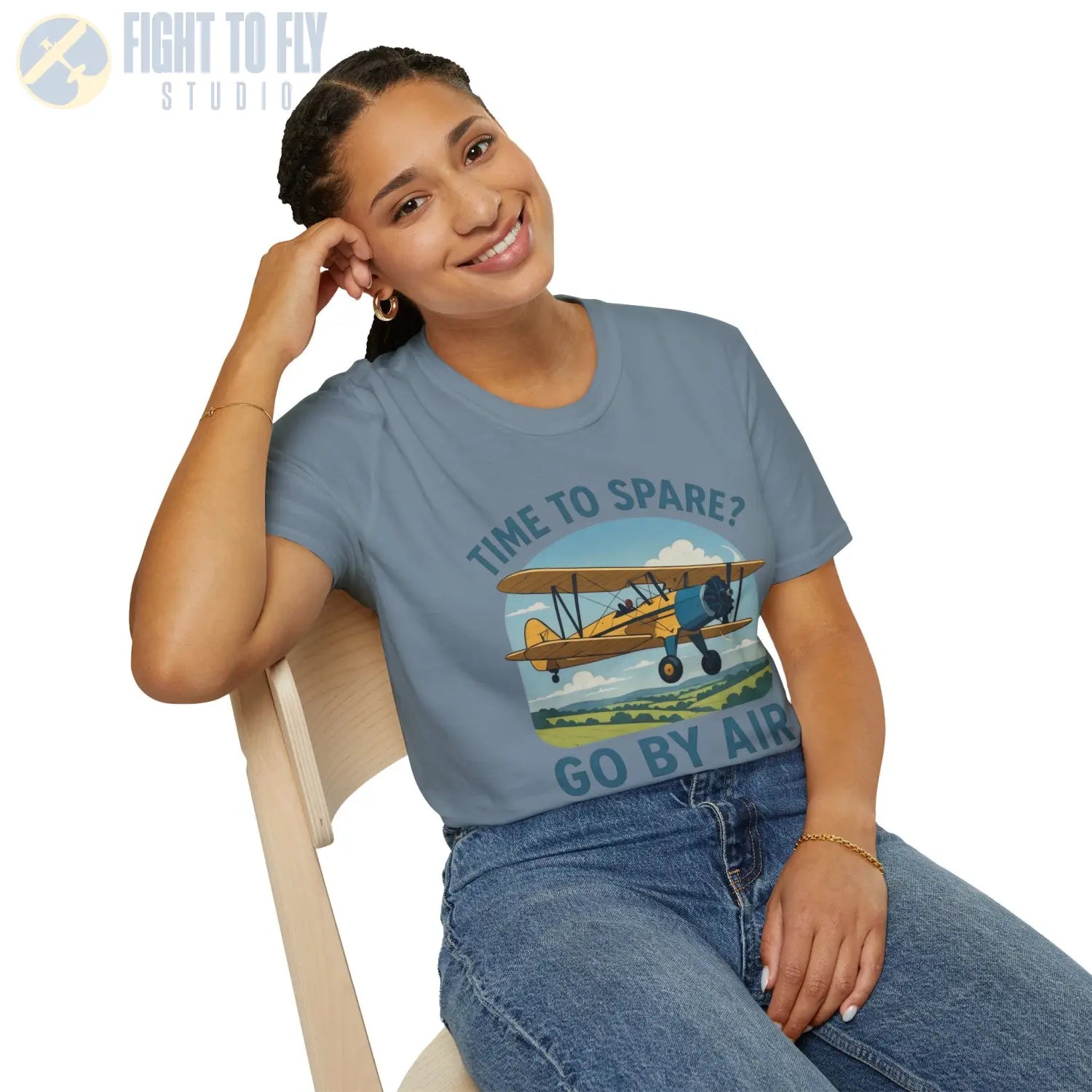 Time to Spare? Go by Air Stearman T Shirt Pilot gifts WWII warbird t shirt