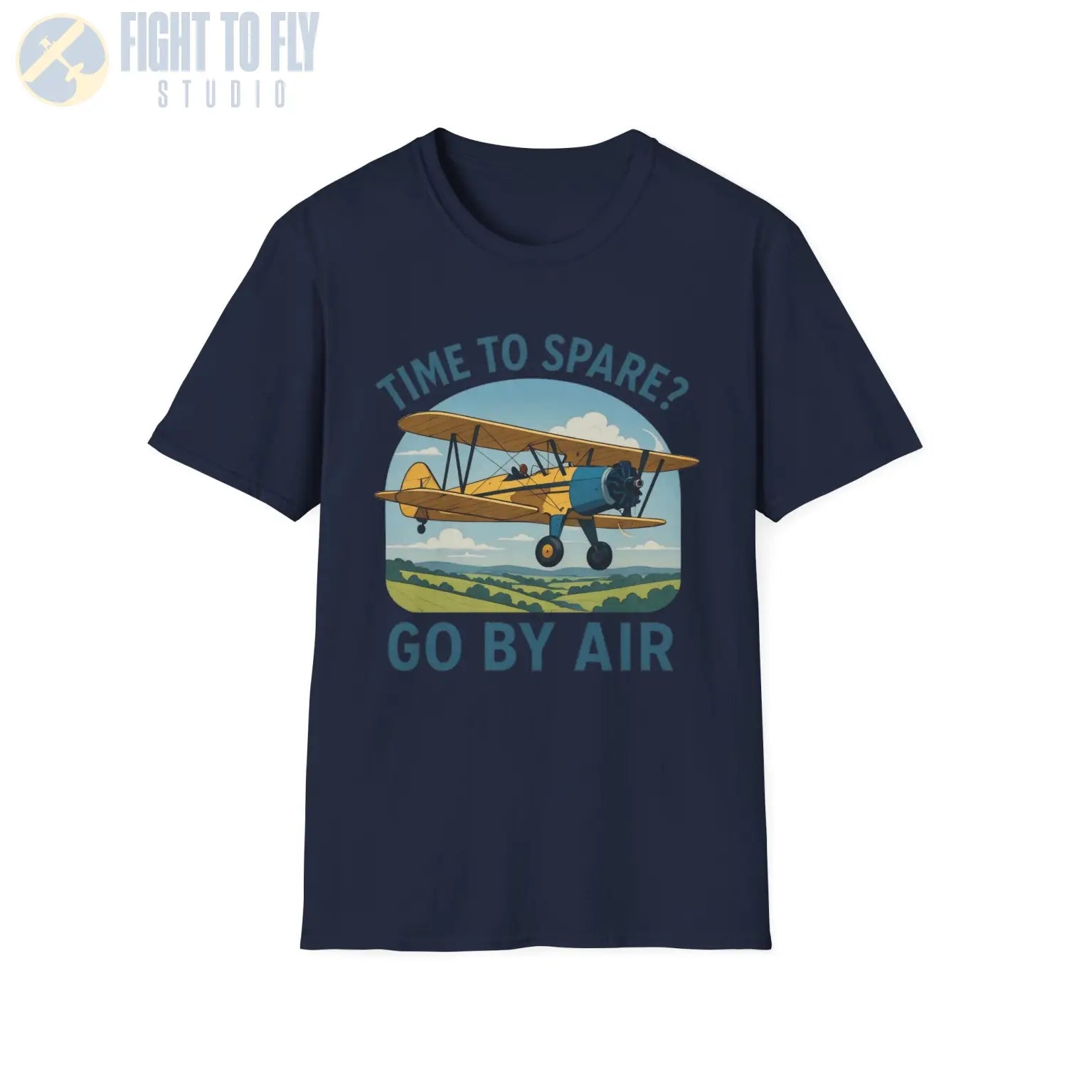 Time to Spare? Go by Air - Stearman - T-Shirt - Pilot gifts - WWII warbird t-shirt