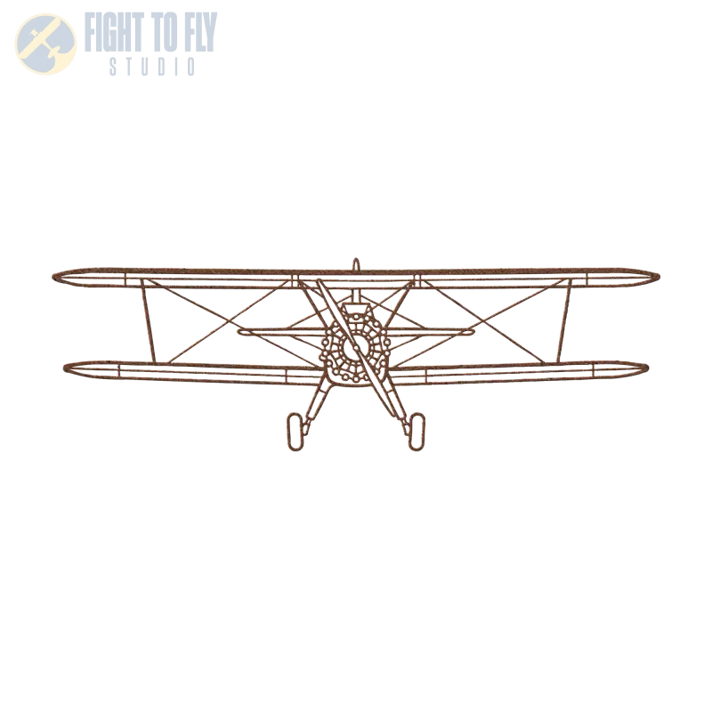 Stearman PT-17 Front Die Cut Metal Wall Art - Sign - Pilot gifts - WWII warbird t-shirt