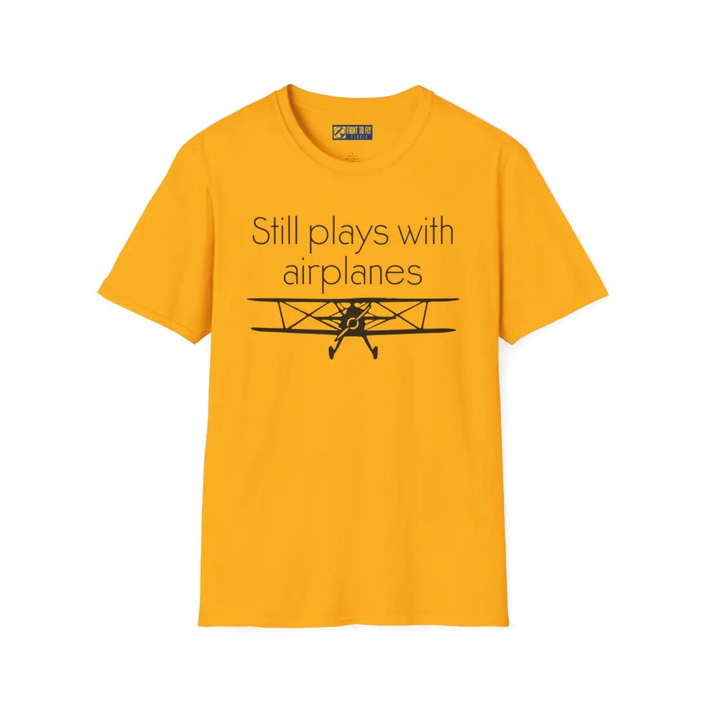 Still Plays With Planes - Stearman - T-Shirt - Pilot gifts - WWII warbird t-shirt
