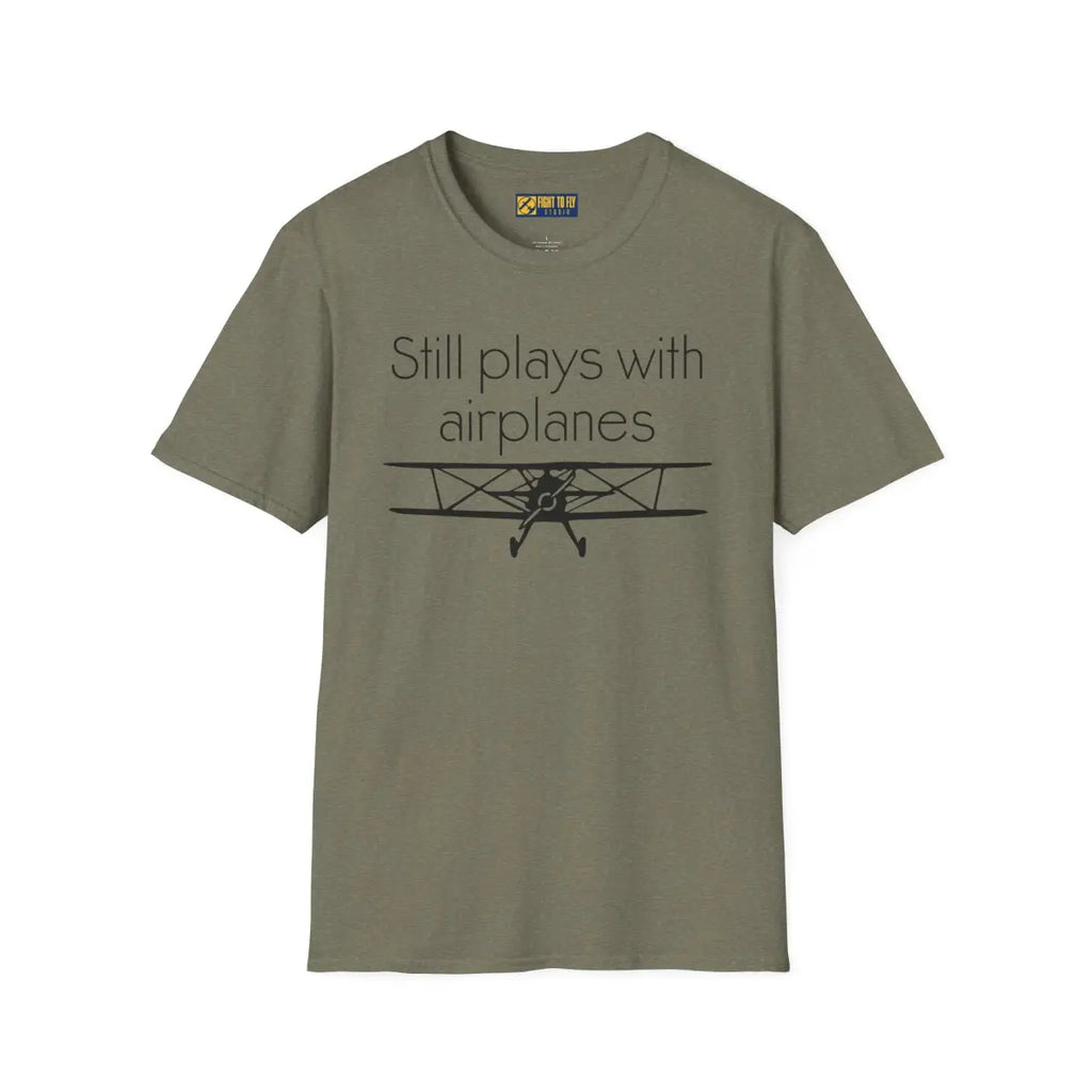 Still Plays With Planes - Stearman - T-Shirt - Pilot gifts - WWII warbird t-shirt