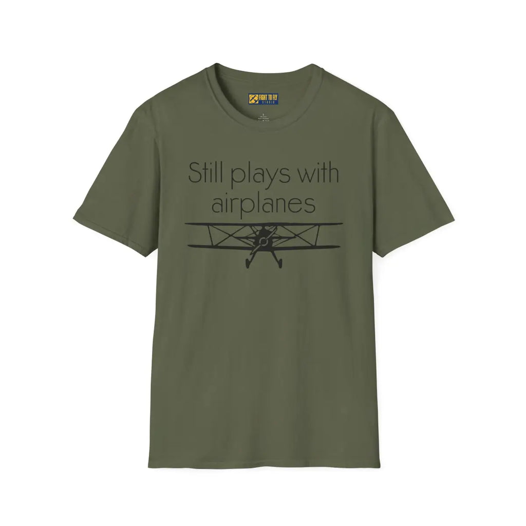 Still Plays With Planes - Stearman - T-Shirt - Pilot gifts - WWII warbird t-shirt