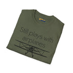 Still Plays With Planes - Stearman - T-Shirt - Pilot gifts - WWII warbird t-shirt