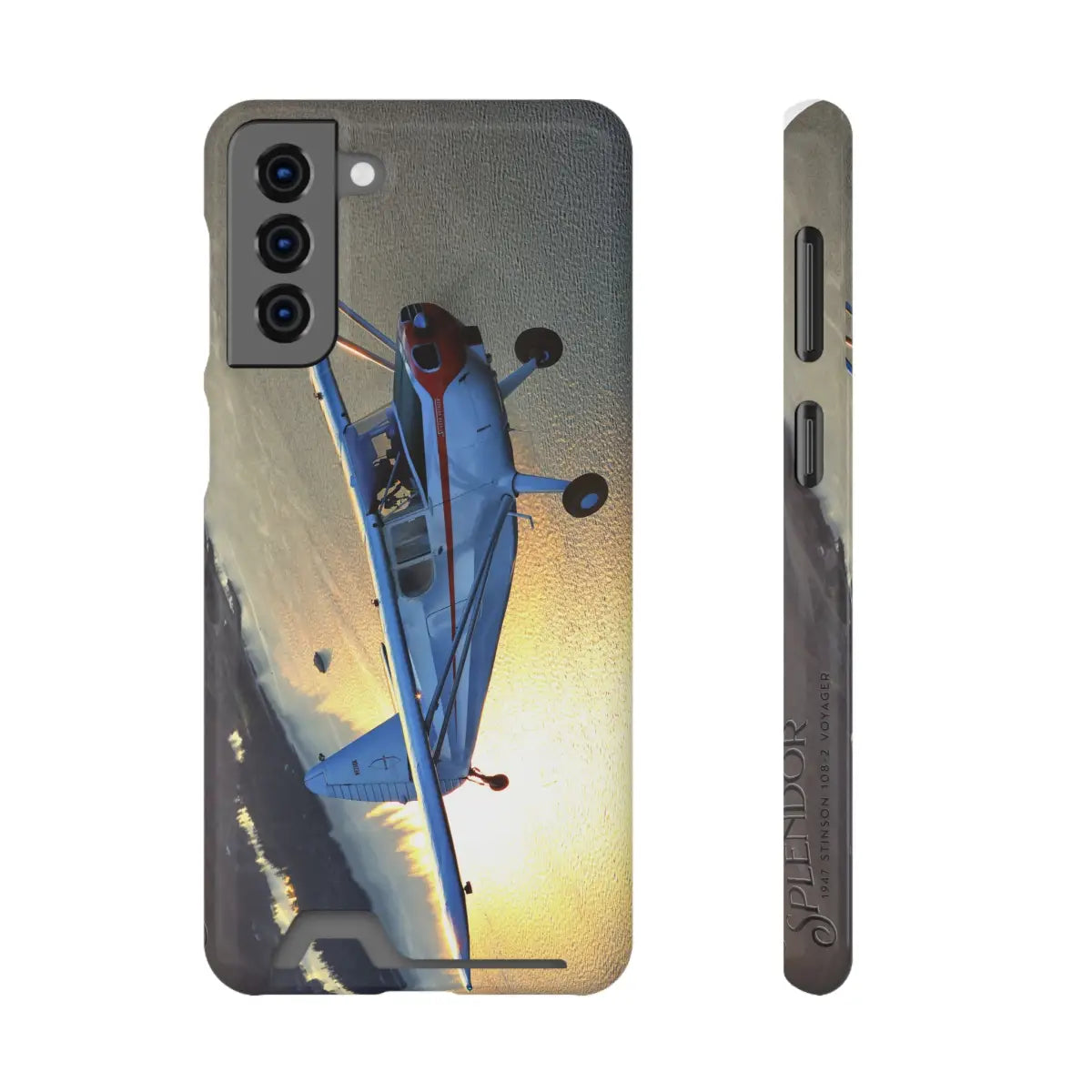 Stinson 102 Aviation Sunset Phone Case with Card Holder - Perfect for Pilots & Travel Enthusiasts - Gifts pilots