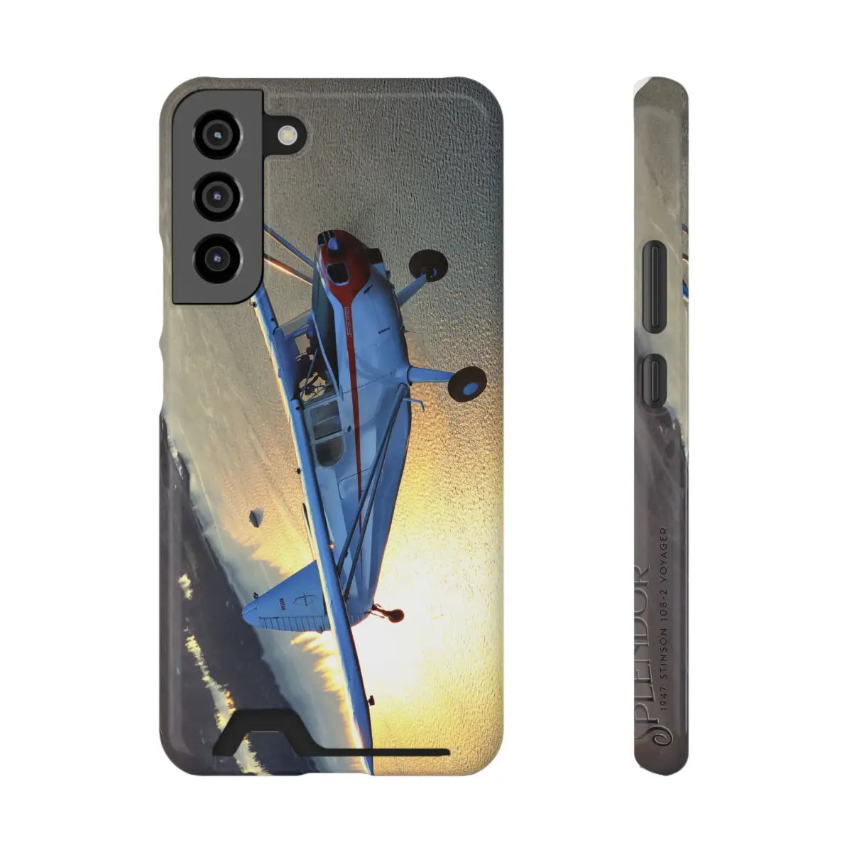 Stinson 102 Aviation Sunset Phone Case with Card Holder - Perfect for Pilots & Travel Enthusiasts - Gifts pilots