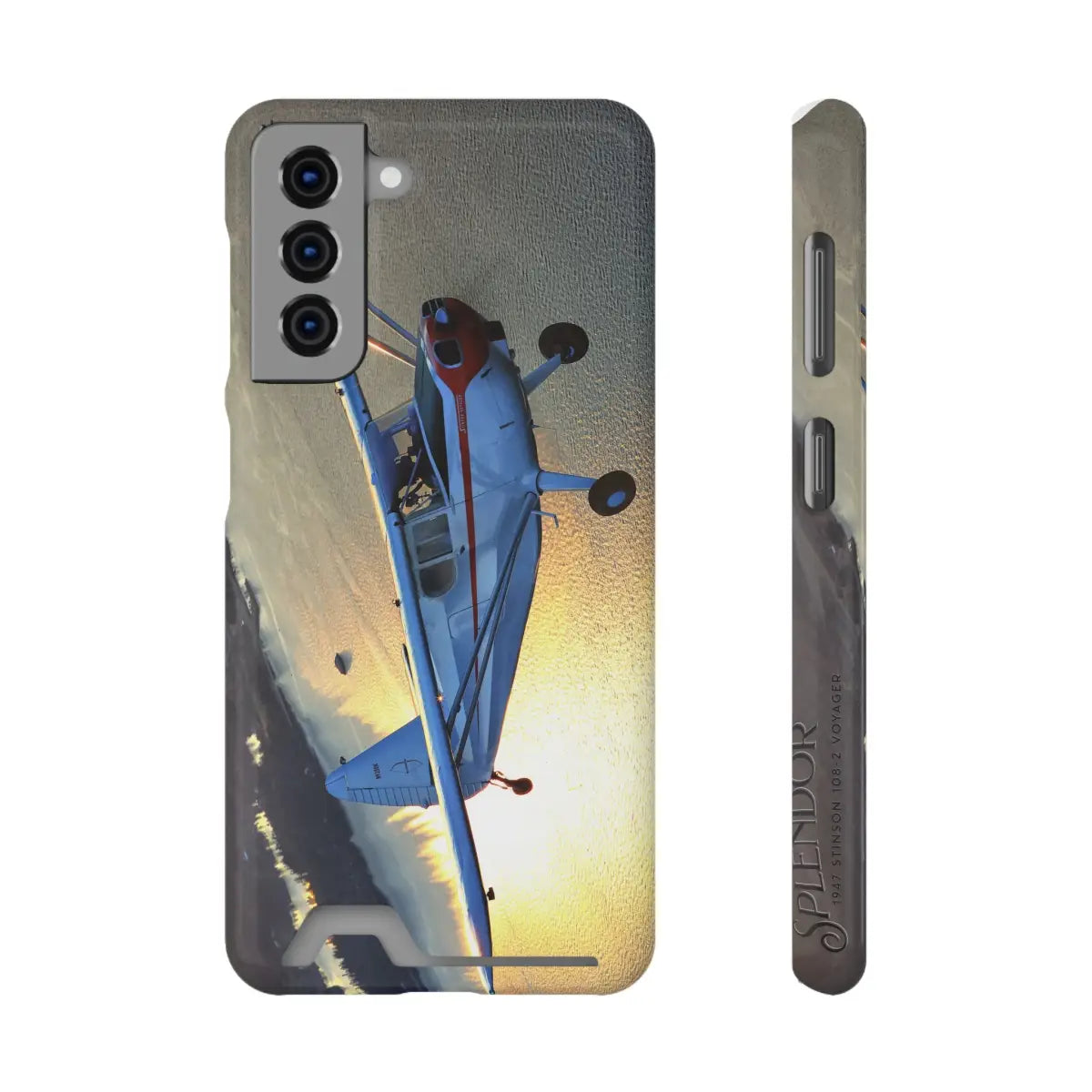 Stinson 102 Aviation Sunset Phone Case with Card Holder - Perfect for Pilots & Travel Enthusiasts - Gifts pilots