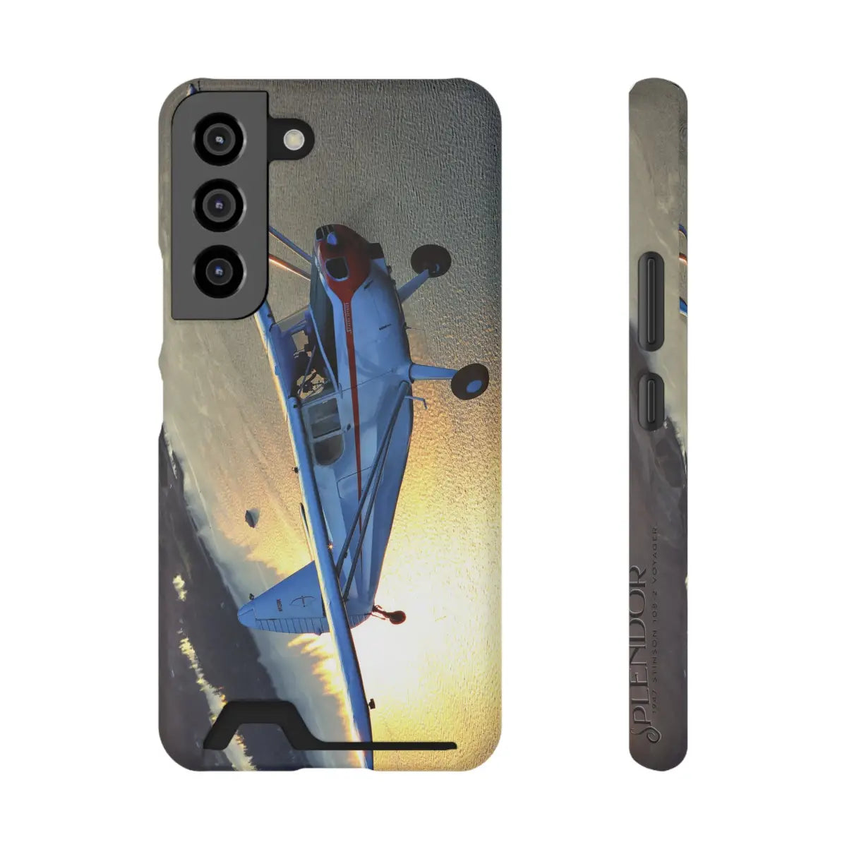 Stinson 102 Aviation Sunset Phone Case with Card Holder - Perfect for Pilots & Travel Enthusiasts - Gifts pilots