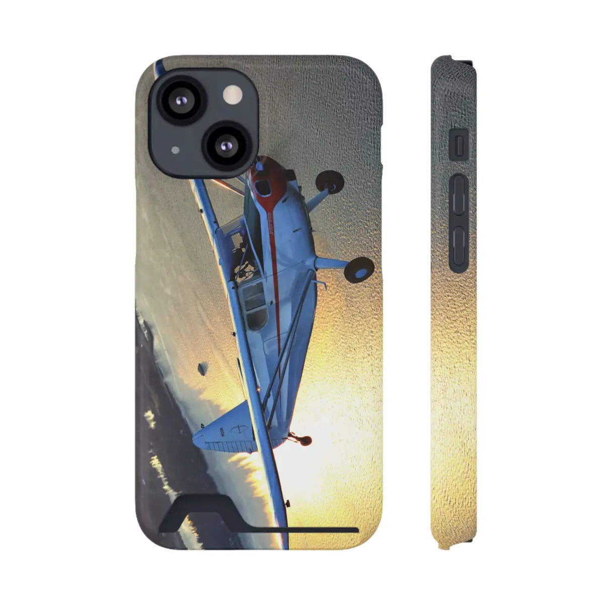 Stinson 102 Aviation Sunset Phone Case with Card Holder - Perfect for Pilots & Travel Enthusiasts - Gifts pilots