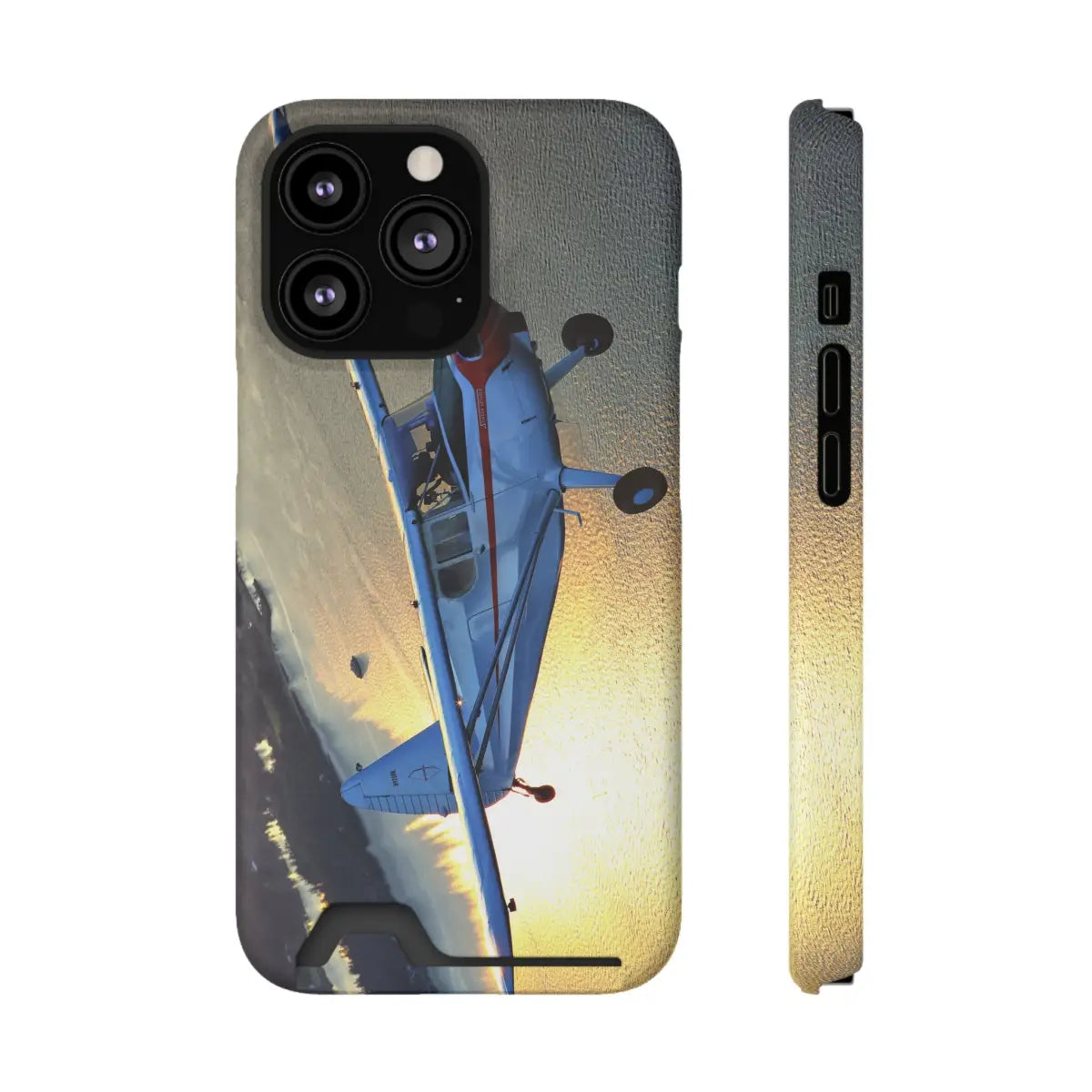 Stinson 102 Aviation Sunset Phone Case with Card Holder - Perfect for Pilots & Travel Enthusiasts - Gifts pilots