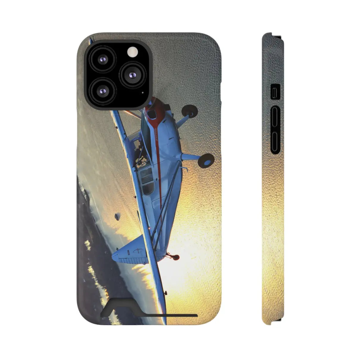 Stinson 102 Aviation Sunset Phone Case with Card Holder - Perfect for Pilots & Travel Enthusiasts - Gifts pilots