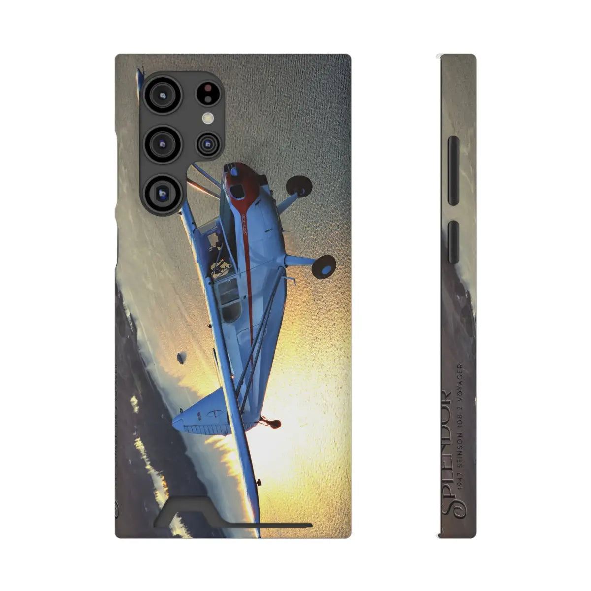 Stinson 102 Aviation Sunset Phone Case with Card Holder - Perfect for Pilots & Travel Enthusiasts - Gifts pilots