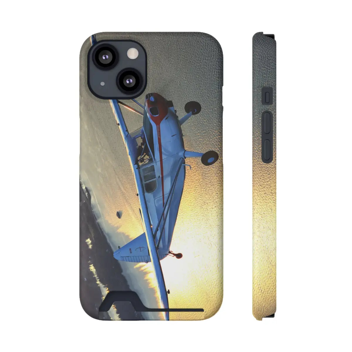 Stinson 102 Aviation Sunset Phone Case with Card Holder - Perfect for Pilots & Travel Enthusiasts - Gifts pilots