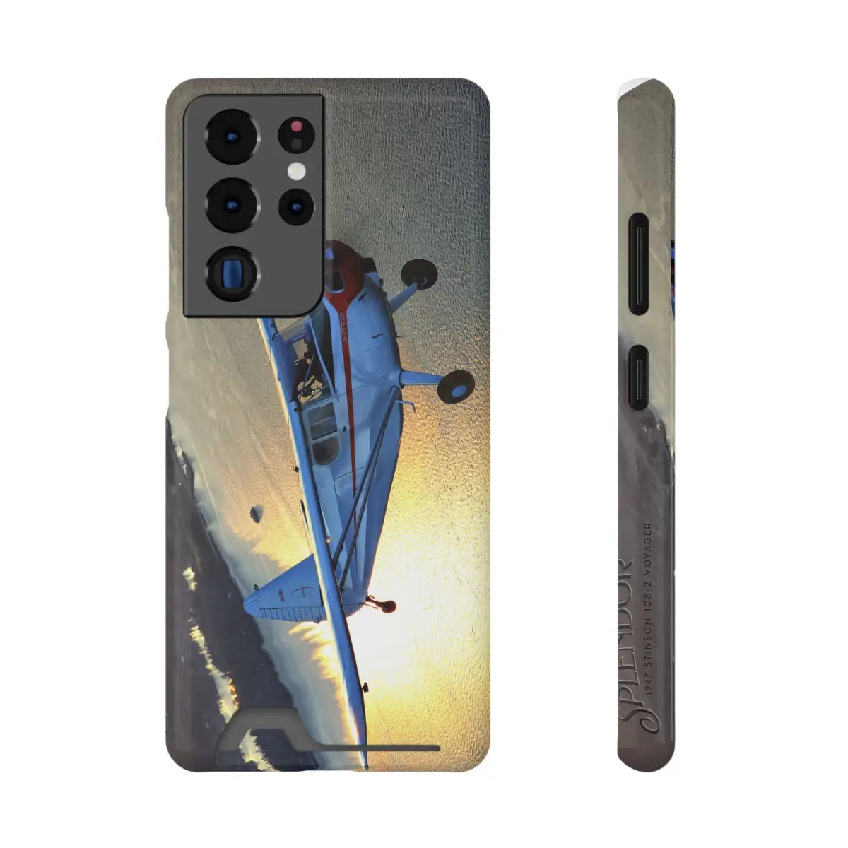 Stinson 102 Aviation Sunset Phone Case with Card Holder - Perfect for Pilots & Travel Enthusiasts - Gifts pilots