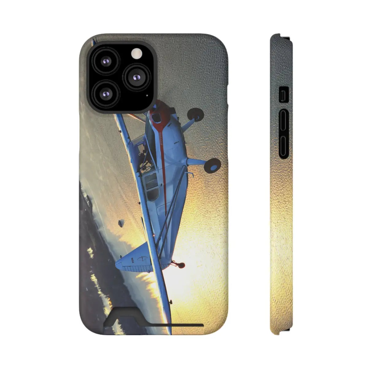 Stinson 102 Aviation Sunset Phone Case with Card Holder - Perfect for Pilots & Travel Enthusiasts - Gifts pilots