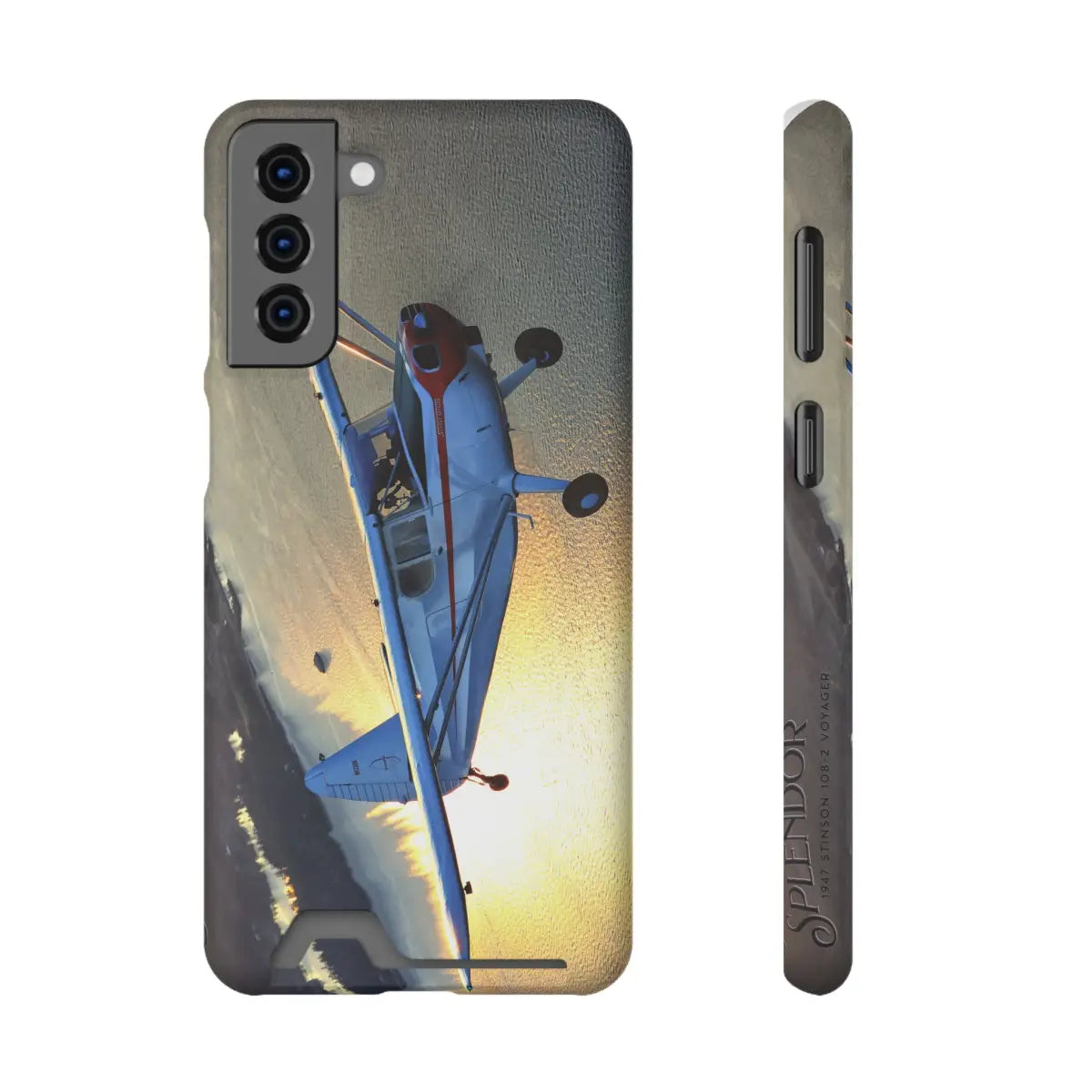 Stinson 102 Aviation Sunset Phone Case with Card Holder - Perfect for Pilots & Travel Enthusiasts - Gifts pilots