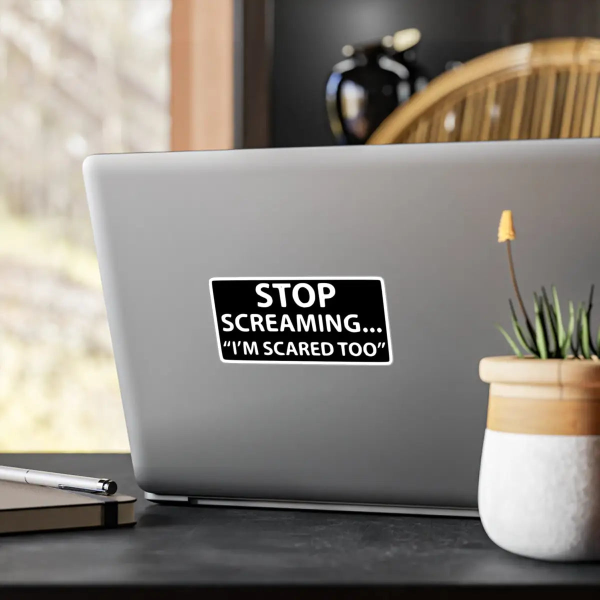 Stop Screaming... I’m Scared Too Kiss-Cut Vinyl Decals - Paper products - Pilot gifts - WWII warbird t-shirt