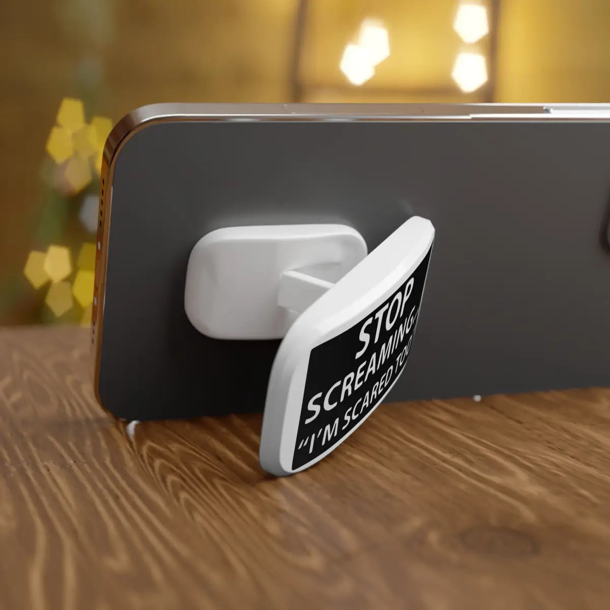Stop ScreamingIm Scared Too Stylish Phone Grip with Calligraphy Design - Perfect for Everyday - Accessories - Gifts