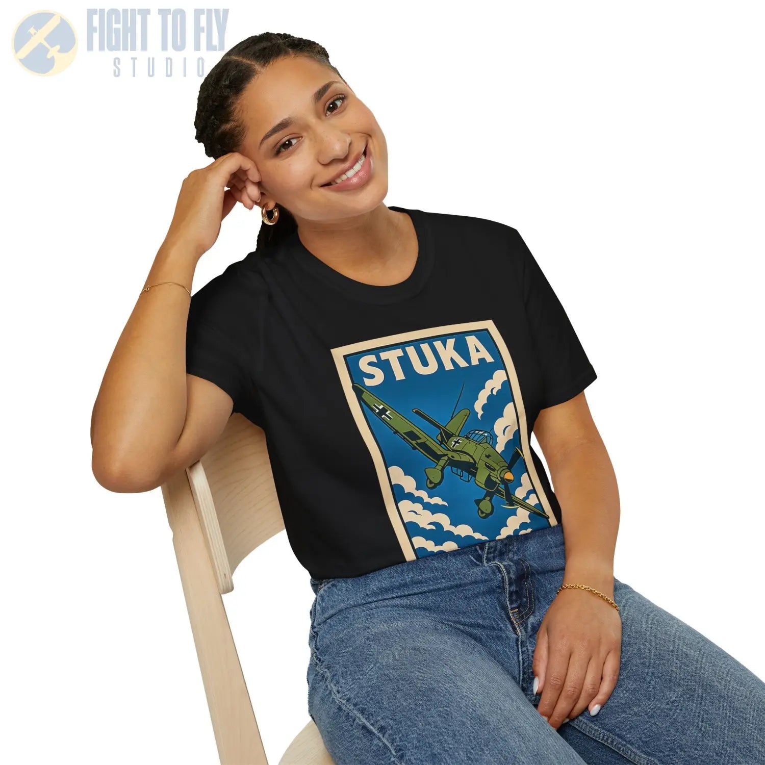 Ju-87 Stuka Premium Full Graphic T-Shirt - Pilot gifts - WWII warbird t-shirt
