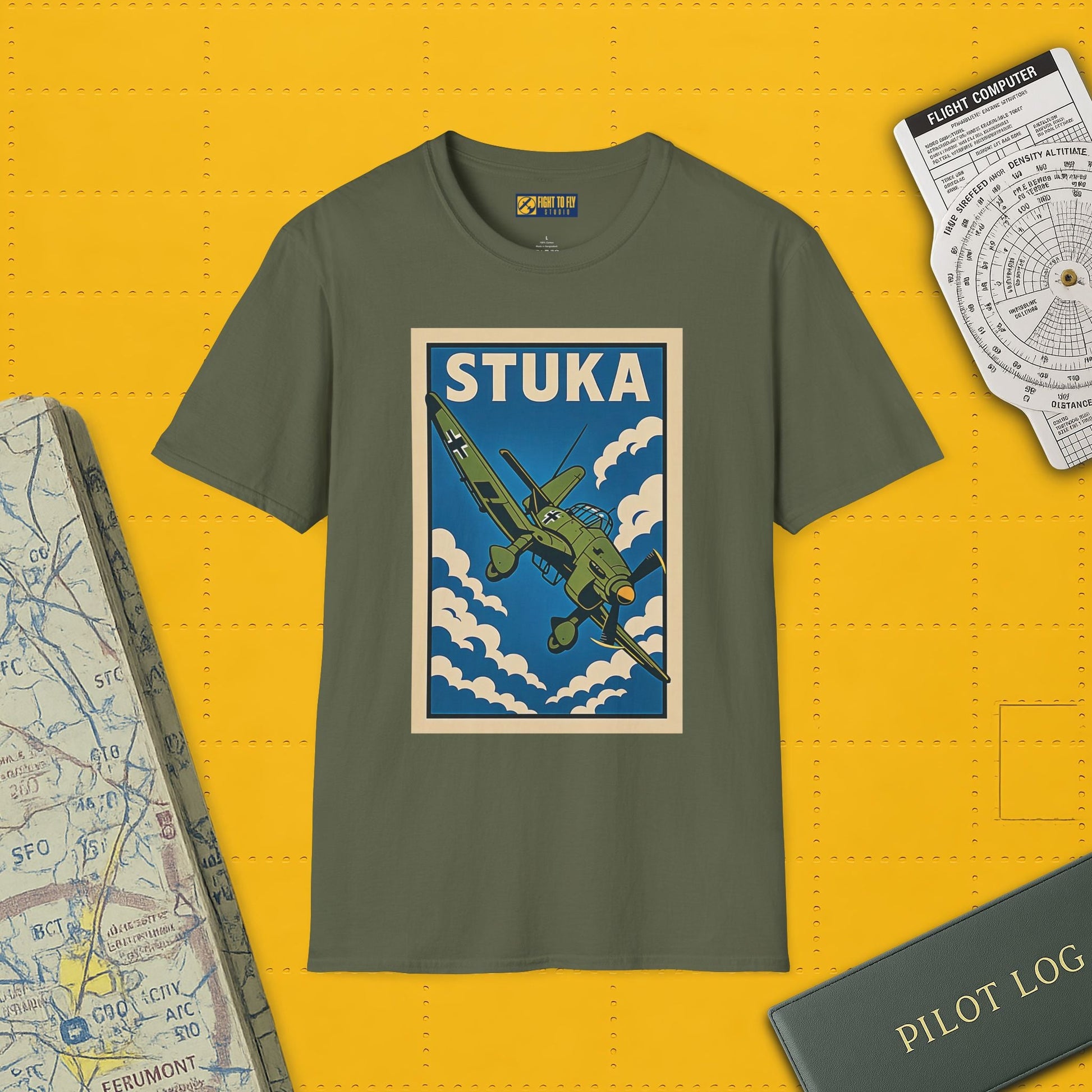 Stuka Premium T-Shirt – Dive Bomber WWII Warbird Full Graphic Tee - Pilot gifts - warbird t-shirt