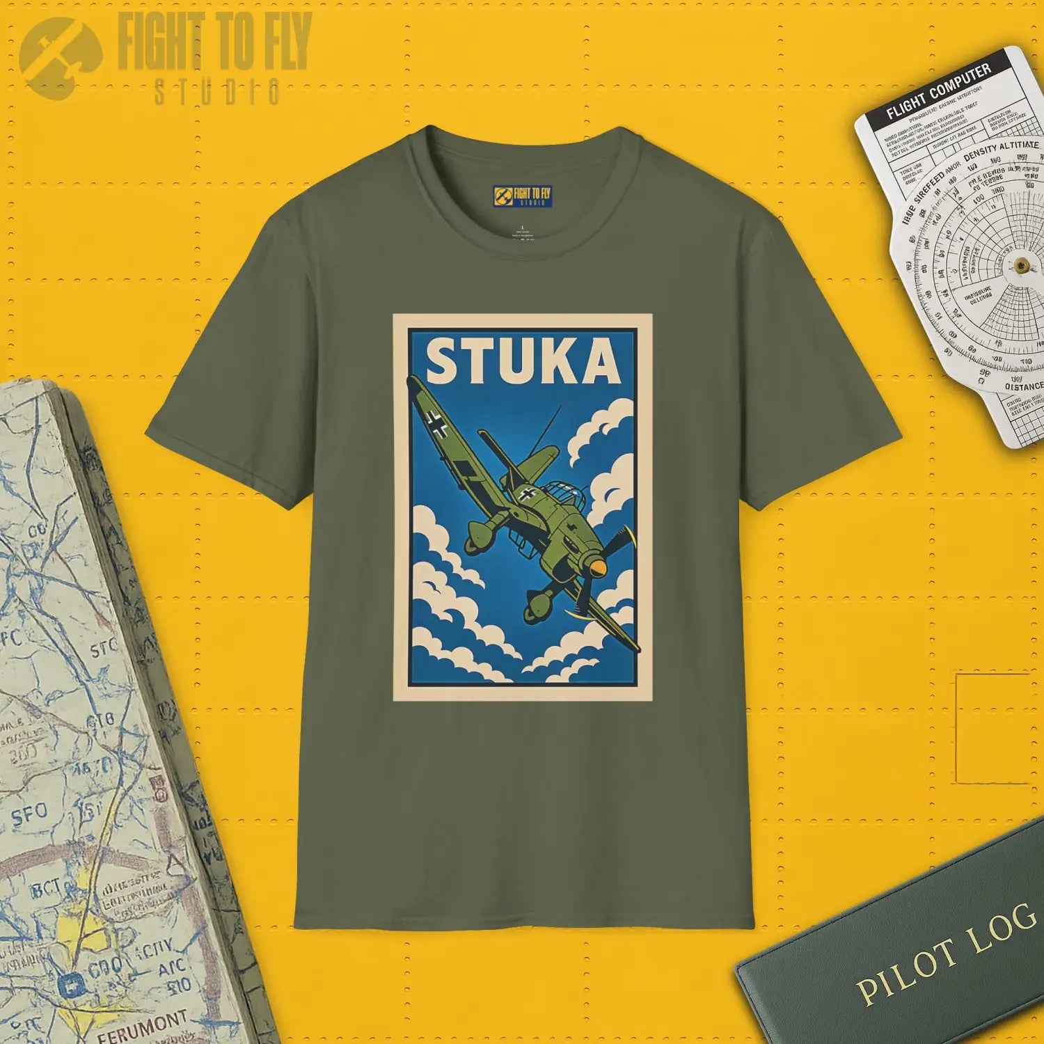 Ju-87 Stuka Premium Full Graphic T-Shirt - Pilot gifts - WWII warbird t-shirt