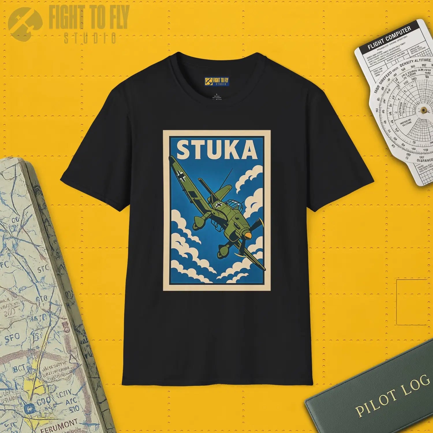 Ju-87 Stuka Premium Full Graphic T-Shirt - Pilot gifts - WWII warbird t-shirt