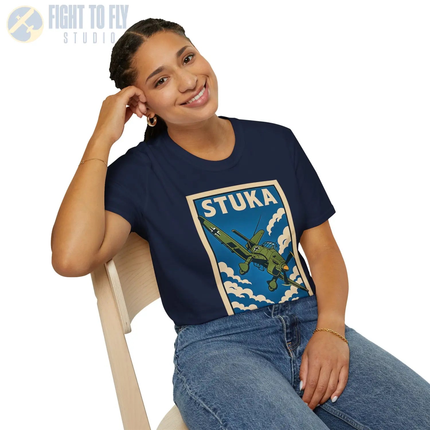 Ju-87 Stuka Premium Full Graphic T-Shirt - Pilot gifts - WWII warbird t-shirt