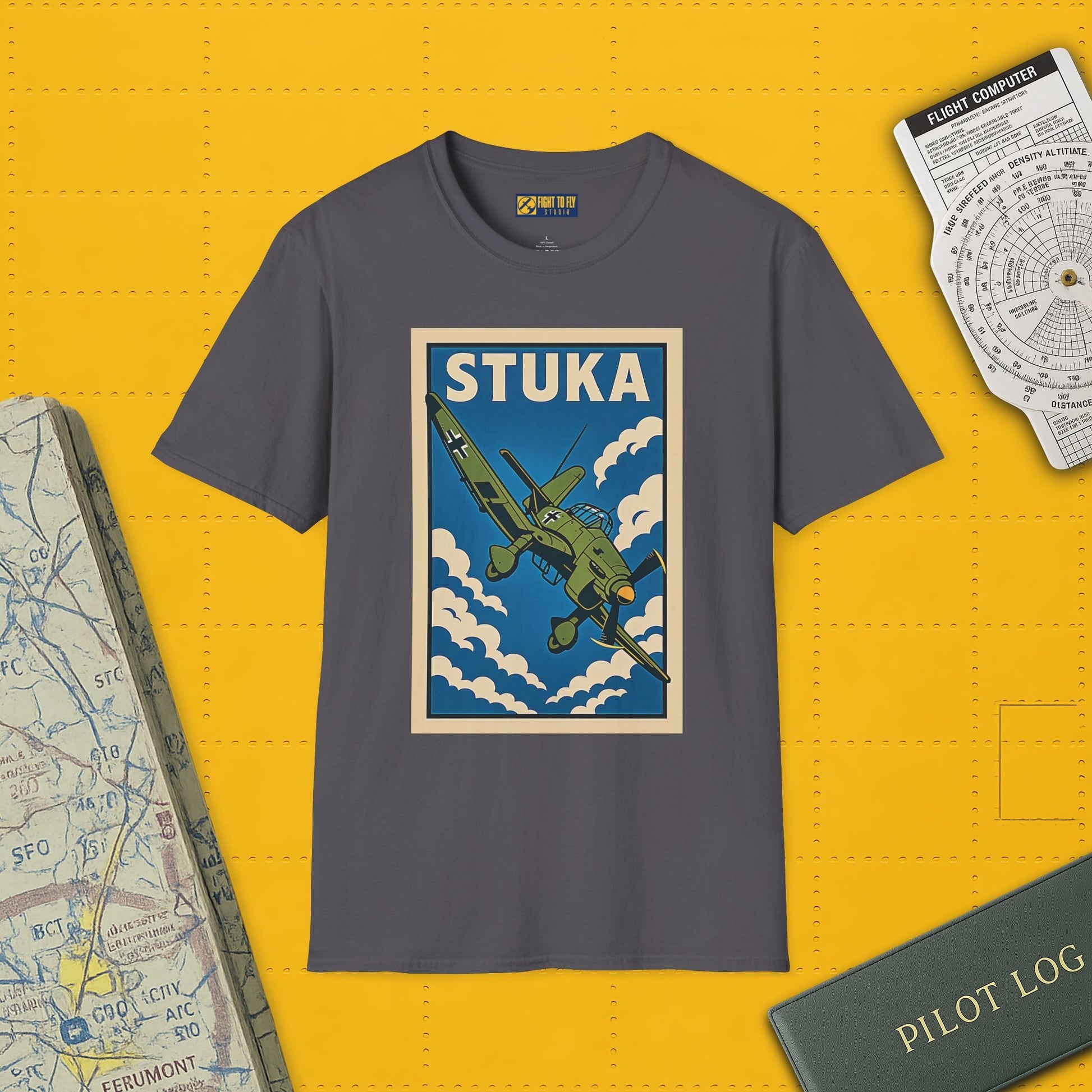 Stuka Premium T-Shirt – Dive Bomber WWII Warbird Full Graphic Tee - Pilot gifts - warbird t-shirt