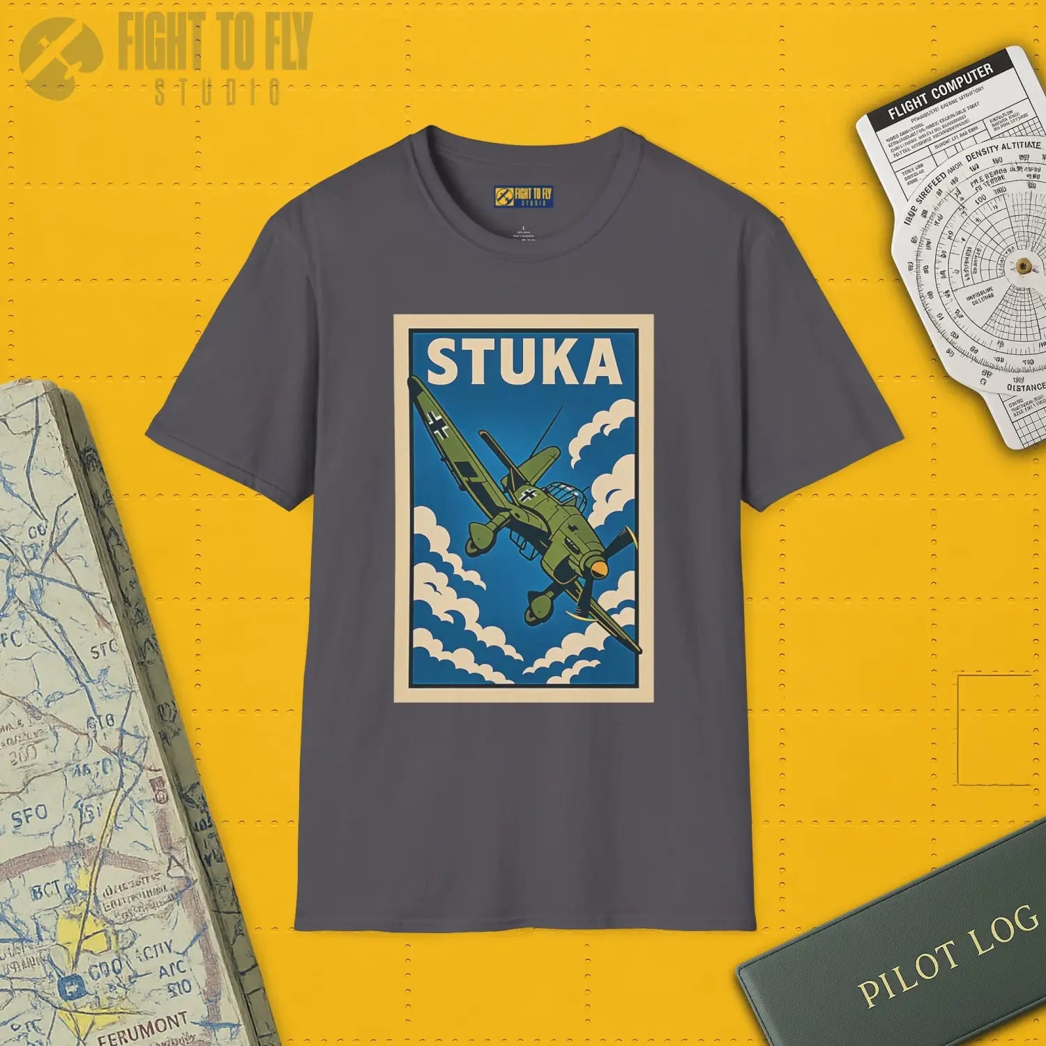 Ju-87 Stuka Premium Full Graphic T-Shirt - Pilot gifts - WWII warbird t-shirt