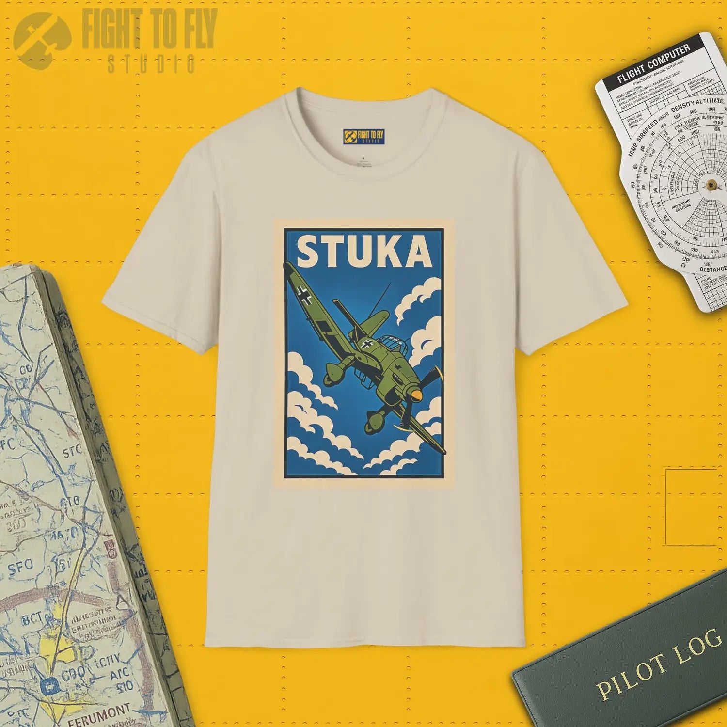 Ju-87 Stuka Premium Full Graphic T-Shirt - Pilot gifts - WWII warbird t-shirt