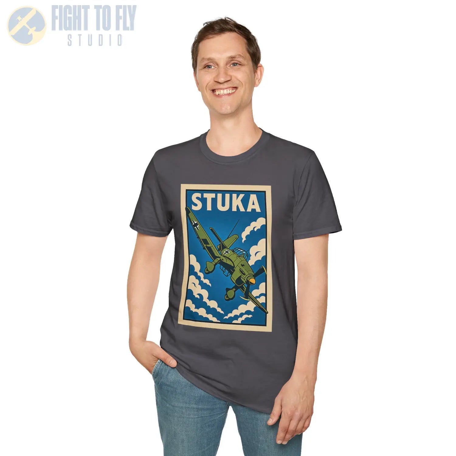 Ju-87 Stuka Premium Full Graphic T-Shirt - Pilot gifts - WWII warbird t-shirt