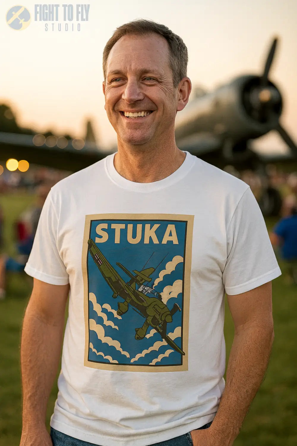 Ju-87 Stuka Premium Full Graphic T-Shirt - Pilot gifts - WWII warbird t-shirt