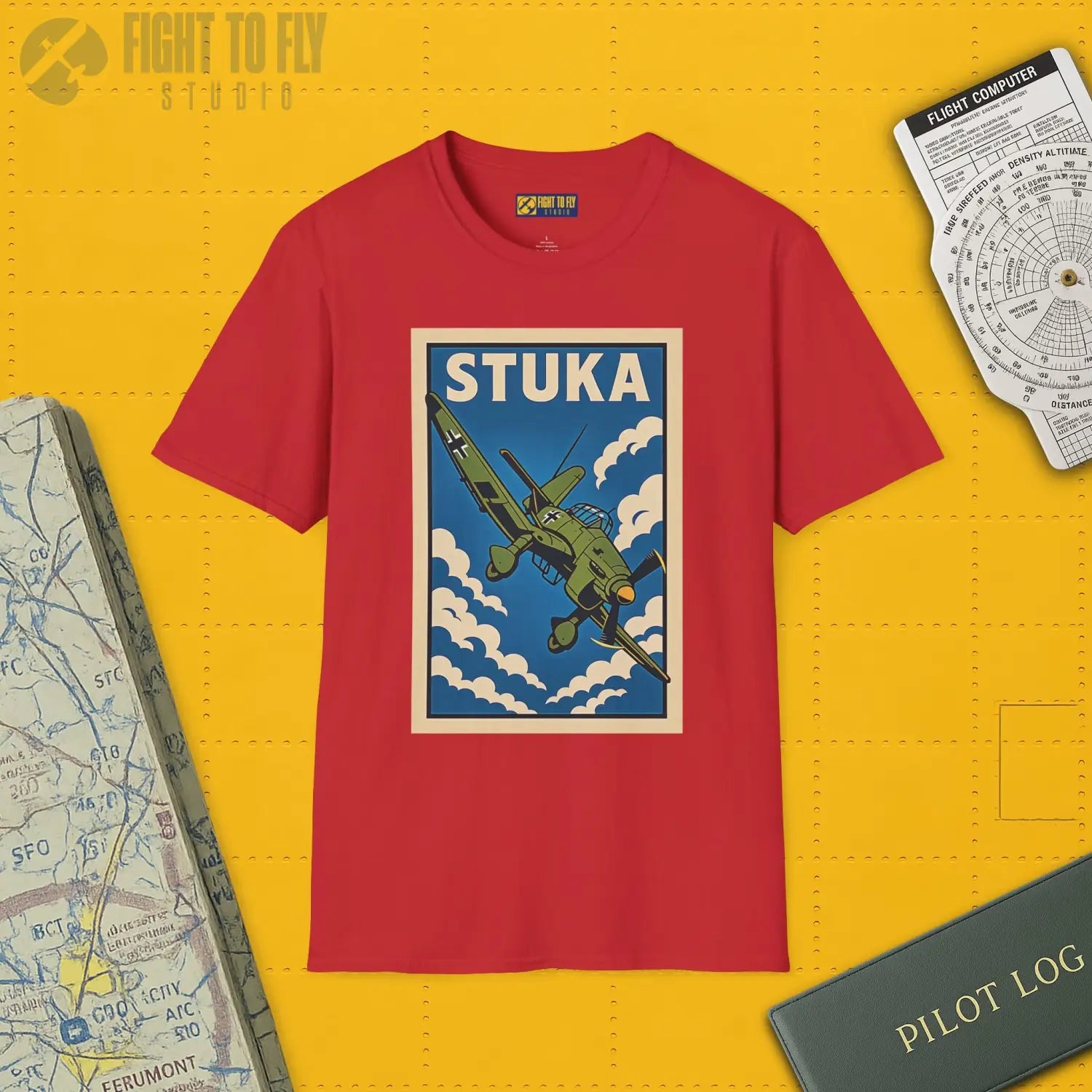Ju-87 Stuka Premium Full Graphic T-Shirt - Pilot gifts - WWII warbird t-shirt