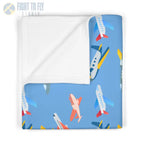 Sunny Skies Baby Blanket – Happy Sun and Playful Planes - Home Decor - Pilot gifts - WWII warbird t-shirt