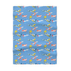 Sunny Skies Baby Blanket – Happy Sun and Playful Planes - Home Decor - Pilot gifts - WWII warbird t-shirt