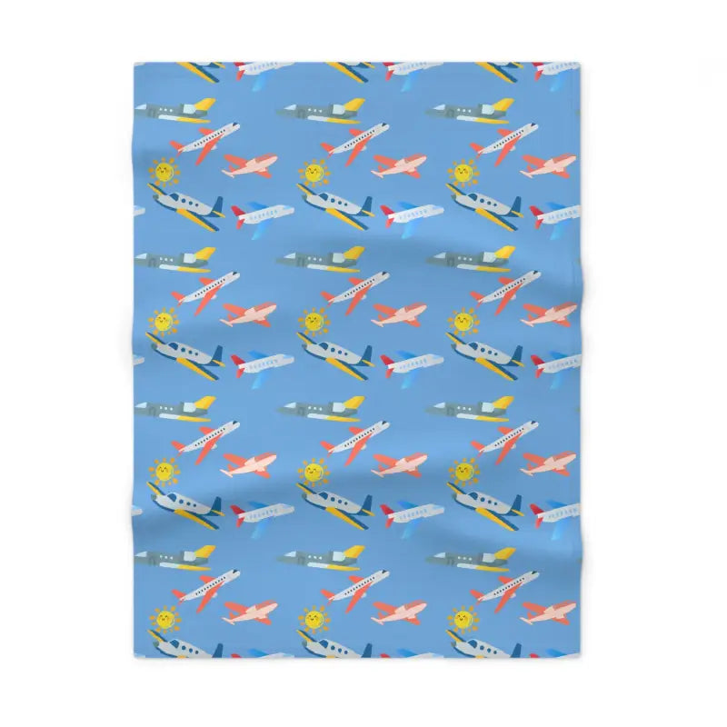 Sunny Skies Baby Blanket – Happy Sun and Playful Planes - Home Decor - Pilot gifts - WWII warbird t-shirt