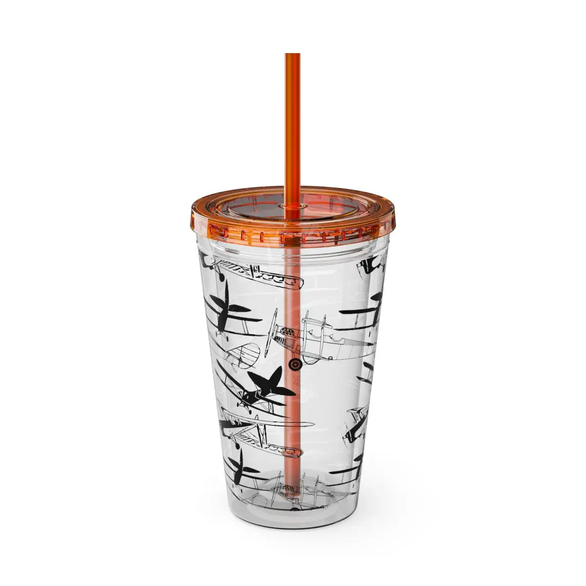Sunsplash 16oz Tumbler with Straw - Stylish Drinkware for Daily Hydration - Mug - Gifts pilots - Aviation apparel