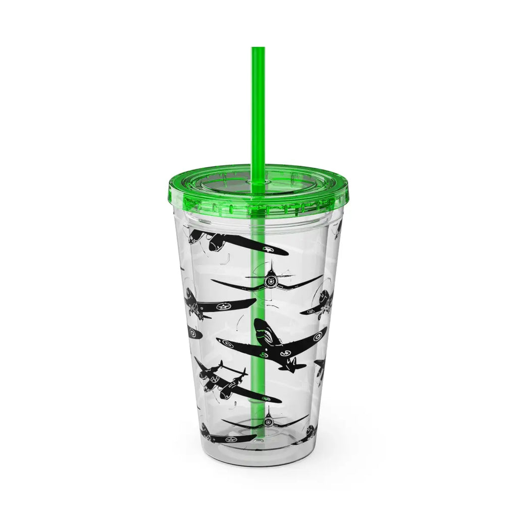 Sunsplash Tumbler with Straw 16oz - Mug - Gifts for pilots - Aviation apparel