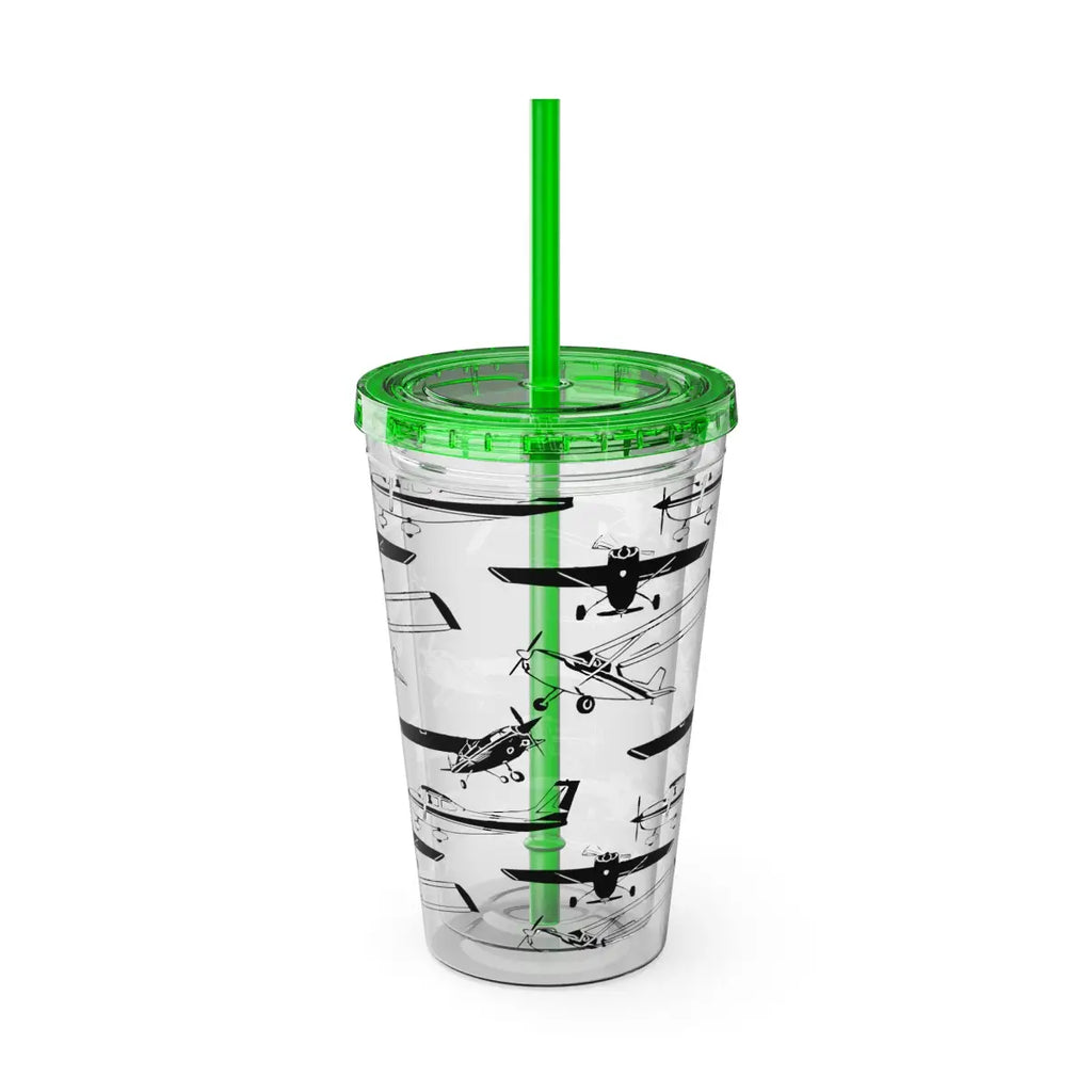 Sunsplash Tumbler with Straw 16oz - Mug - Gifts for pilots - Aviation apparel